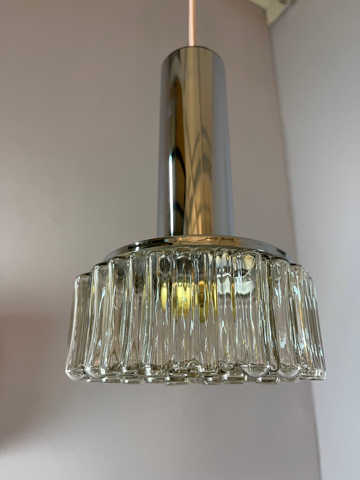 Pendelleuchte Modell P105 Rauchglas Chrom von STAFF