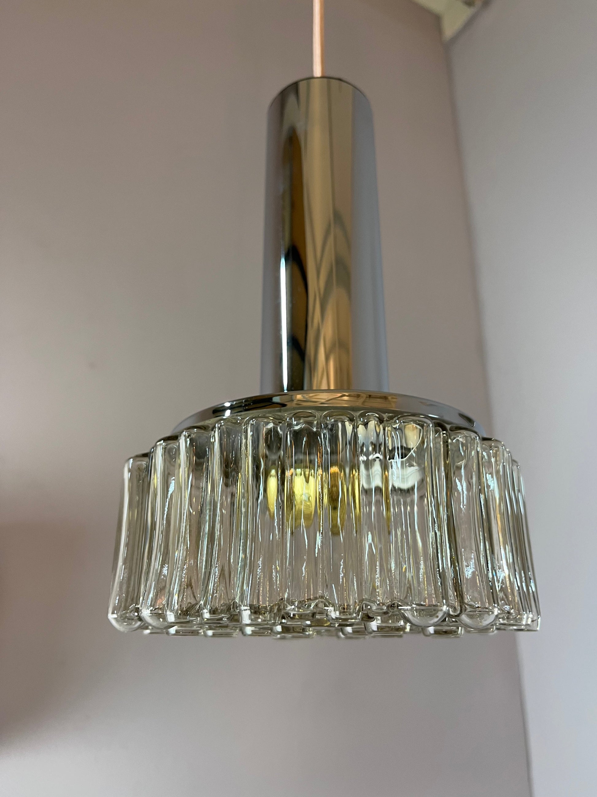 Pendelleuchte Modell P105 Rauchglas Chrom von STAFF