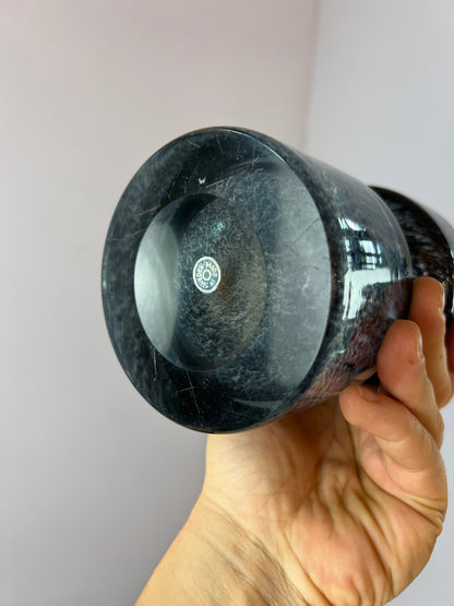 Vintage Vase grau von Bo Borgström für Åseda Glasbruk