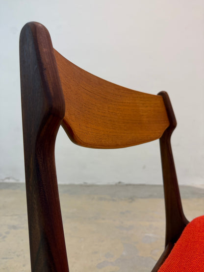 Vintage Polsterstuhl Teak Orange von Erik Buch