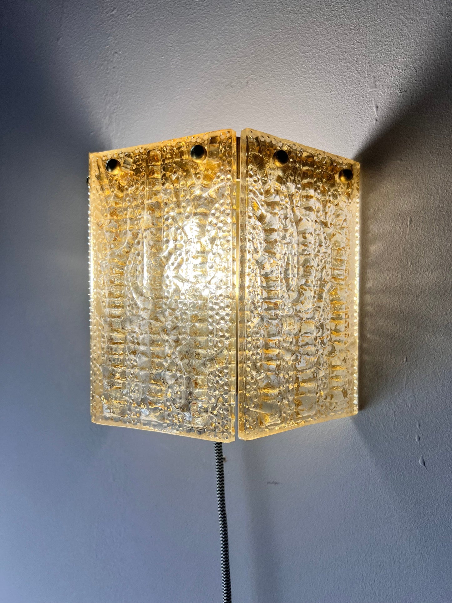 Vintage Wandlampe von Orrefors Schweden