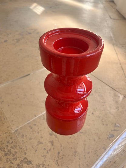 Vintage Kerzenständer Keramik von Cari Zalloni für Steuler rot