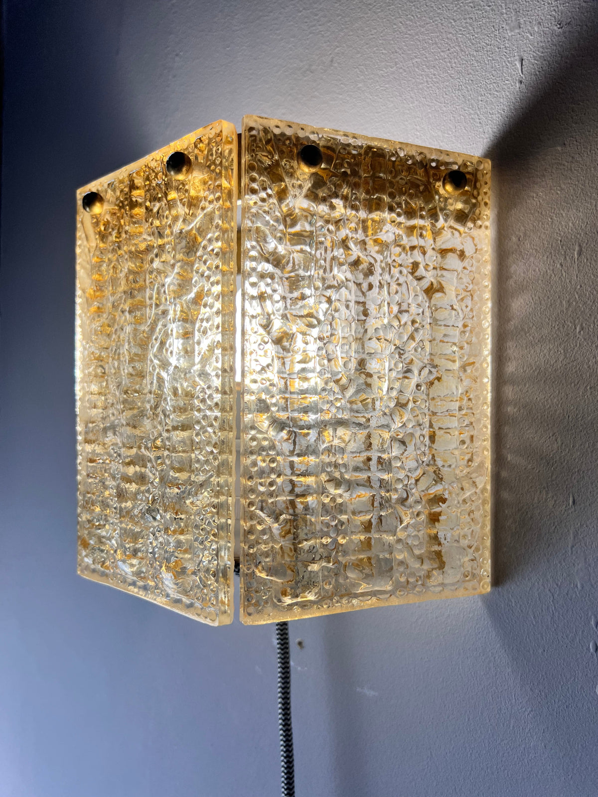 Vintage Wandlampe von Orrefors Schweden