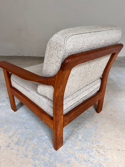Vintage Sessel aus Teak und Wolle aus Dänemark