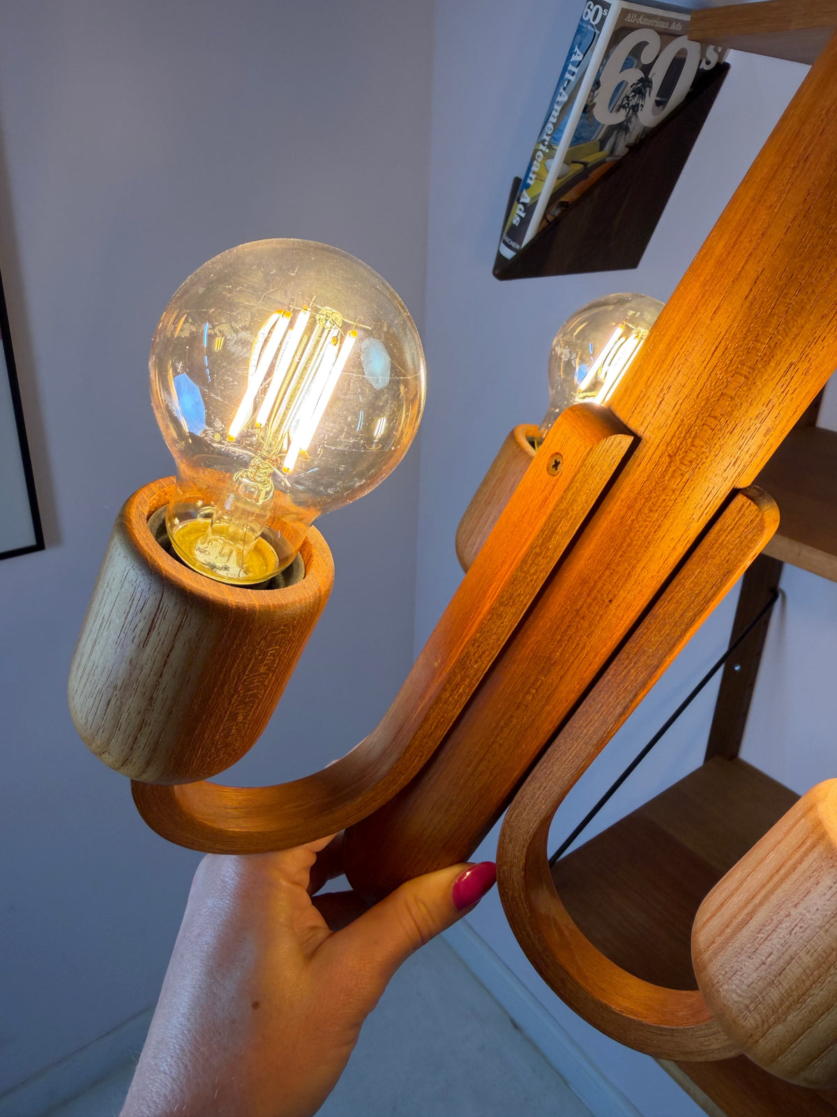 Vintage Kronleuchter Teak von DOMUS