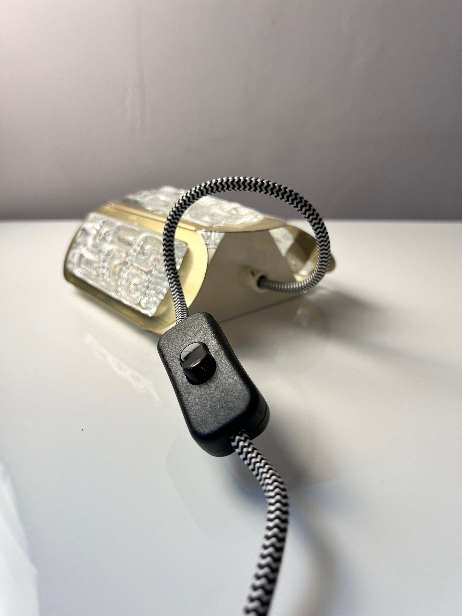 Vintage Wandlampe von Vitrika für Vitrika Gold Transparent