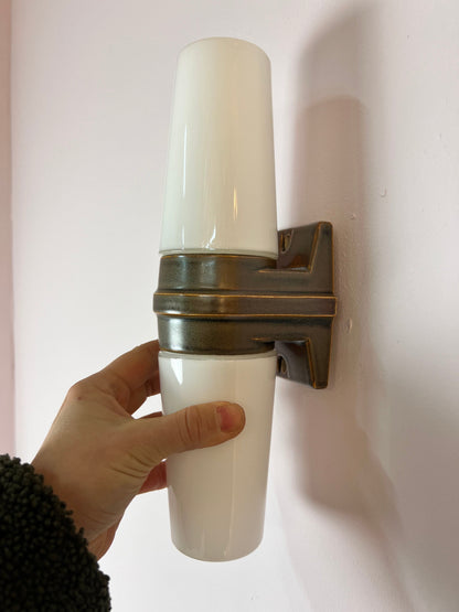 Vintage wall lamp brown grey by Sigvard Bernadotte for Ifö