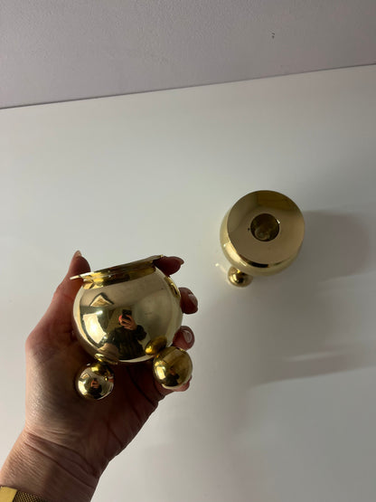 Vintage Kerzenständer Set von 2 Kugel von Gusums Bruk