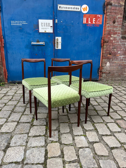 4x upholstered chair green rosewood