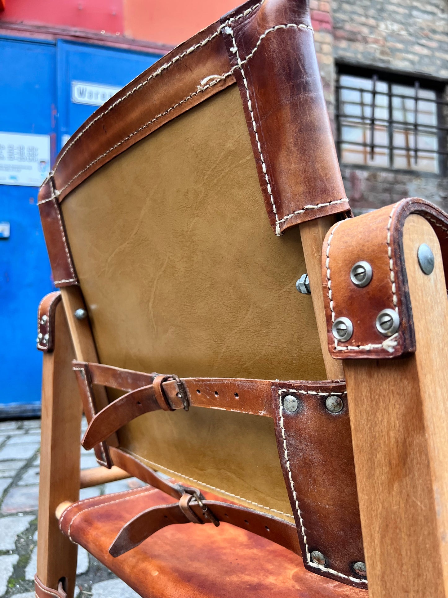 Vintage Sessel von Aage Bruun und Søn mit cognacfarbenem Lederbezug