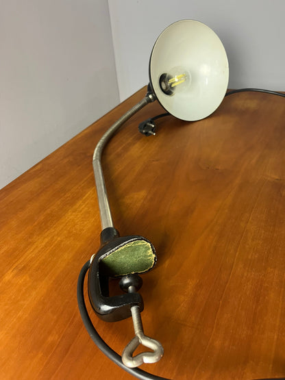 Vintage Klemmlampe schwarz von Christian Dell für Kaiser Idell