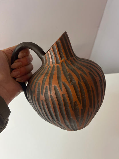 Vintage Vase Rhodos von Eiwa Keramik mit Ritzdekor Handarbeit