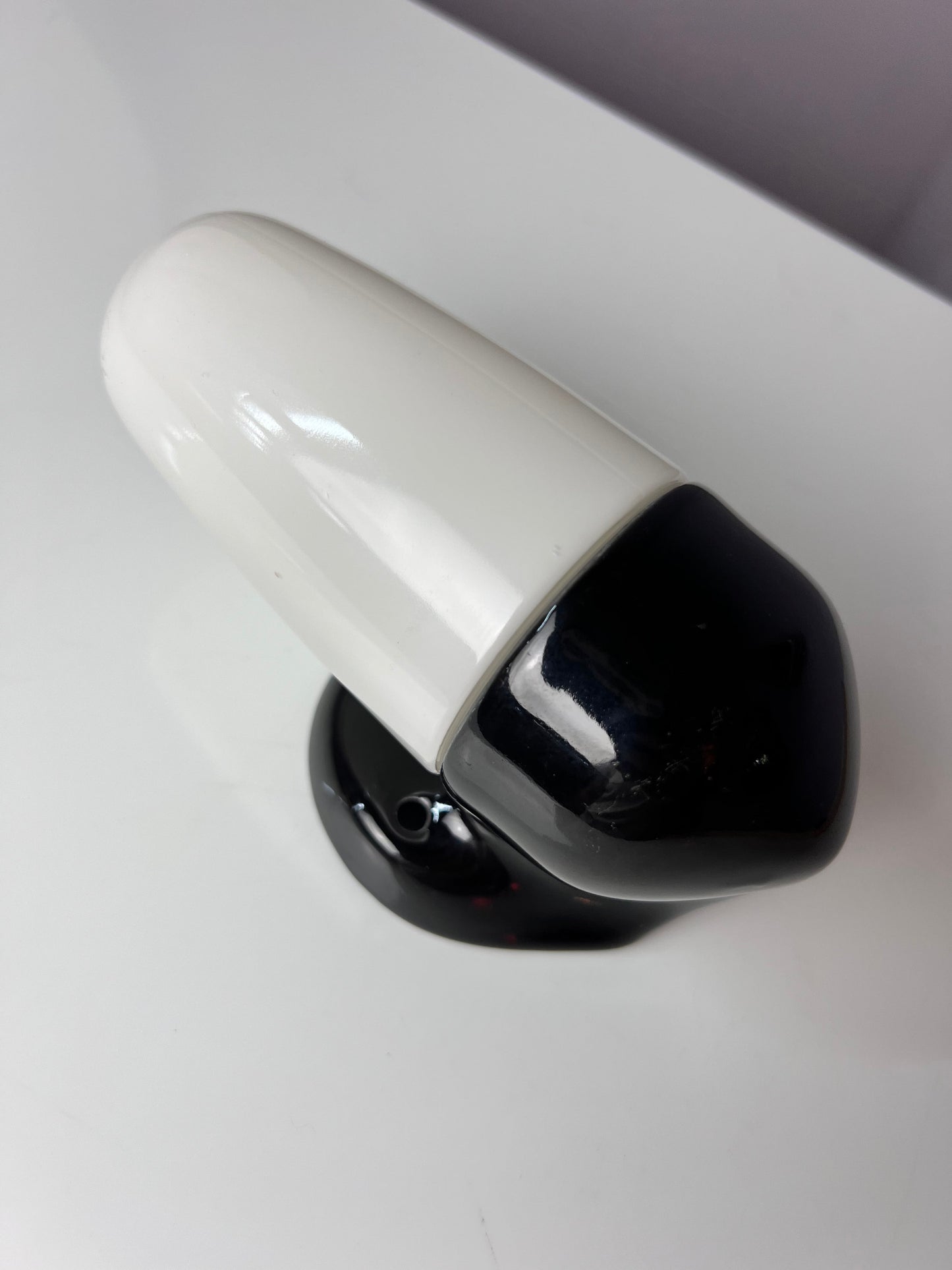 Vintage Wandlampe Modell 6067 von Wilhelm Wagenfeld für Lindner, schwarz weiß