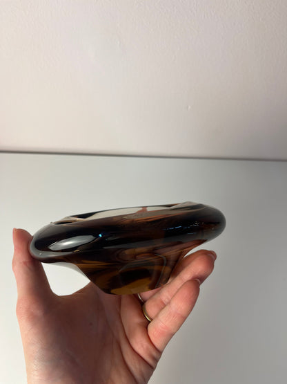 Vintage Aschenbecher aus grauem Glas von Miloslav Klinger für Železný Brod Sklo