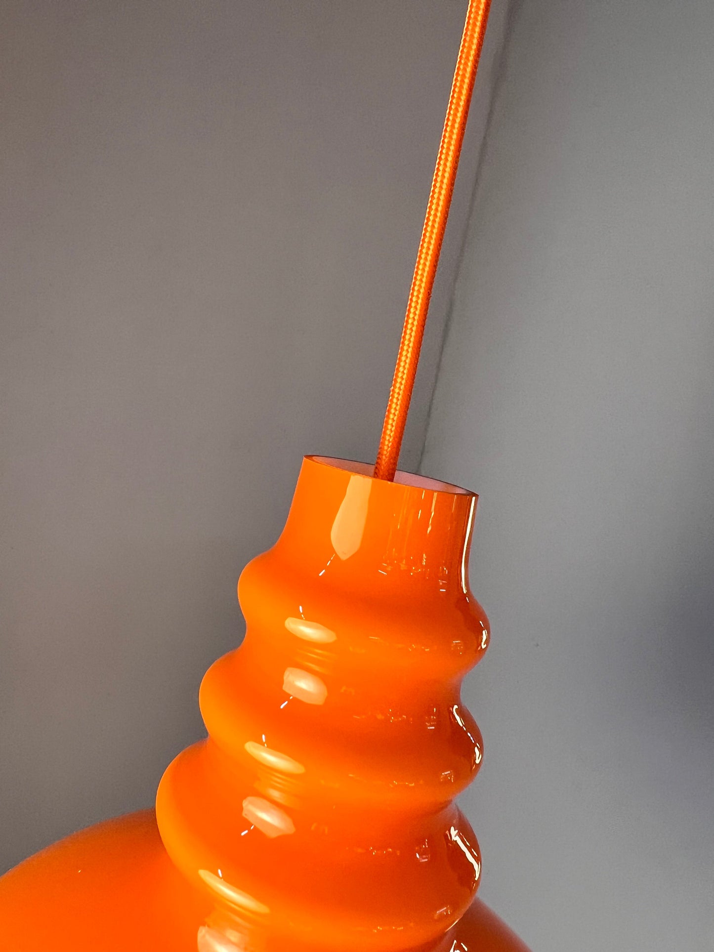 Vintage Hängelampe von Peill und Putzler, orange, Glas