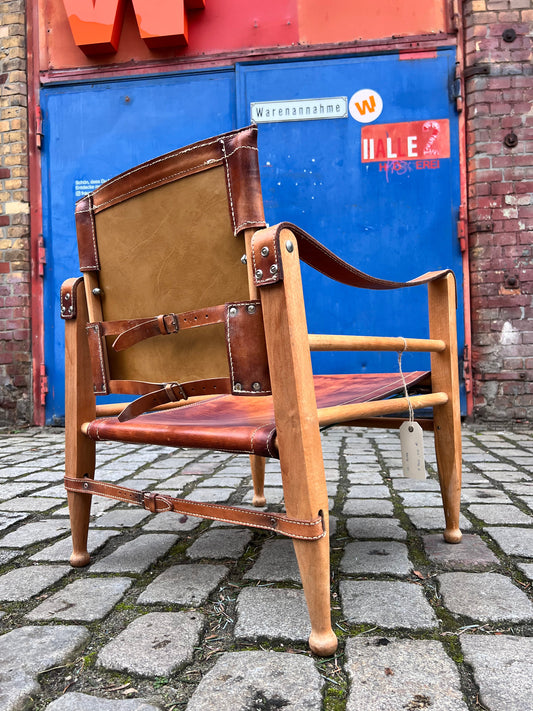 Vintage Sessel von Aage Bruun und Søn mit cognacfarbenem Lederbezug