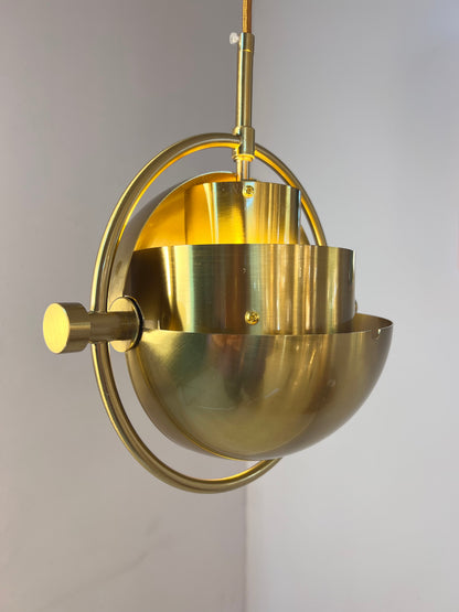 Vintage Hängelampe Multi-Lite von Louis Weisdorf für GUBI Messing