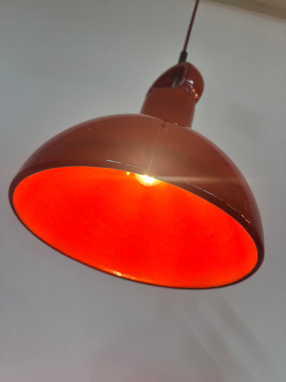 Vintage Hängelampe aus roter Keramik, West Germany, 1970er