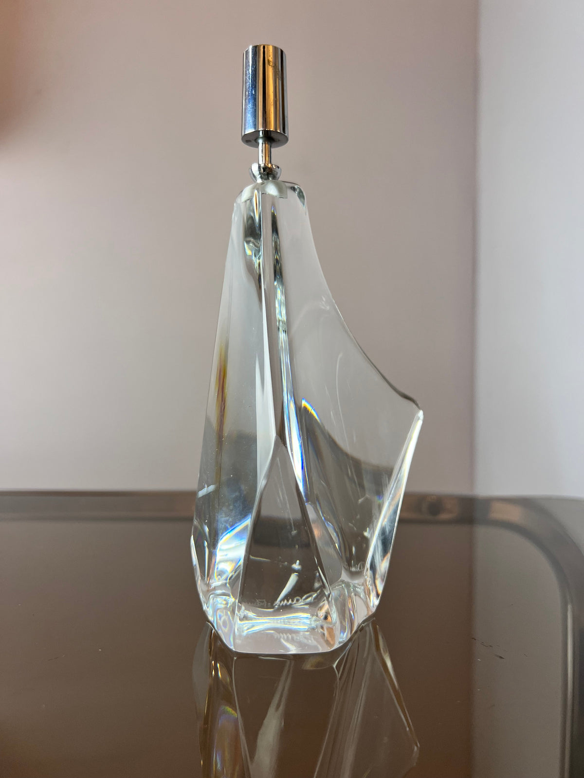 Vintage Kerzenständer Iceberg Glas von Daum Nancy