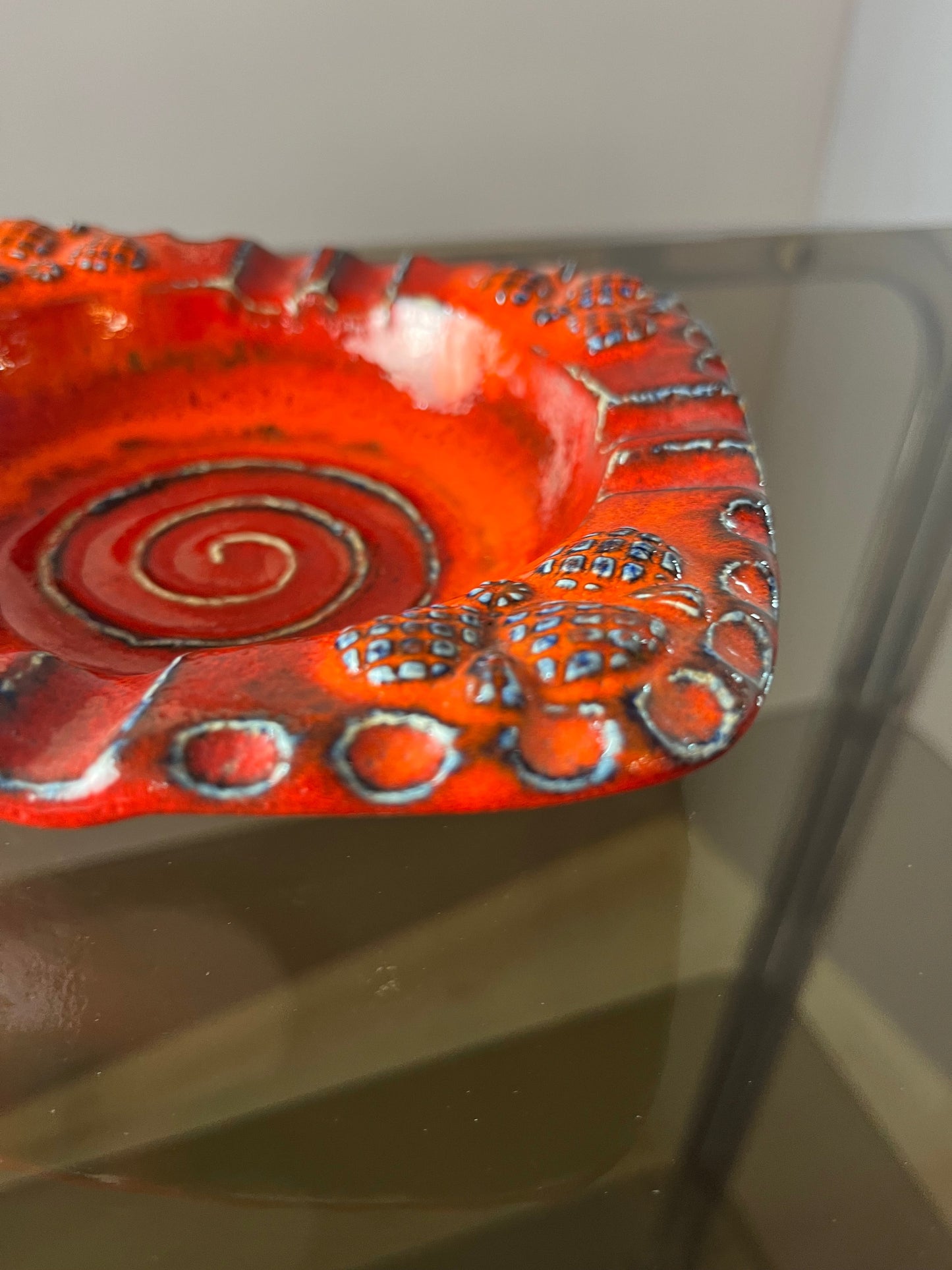 Vintage Aschenbecher Keramik orange von Dümler & Breiden