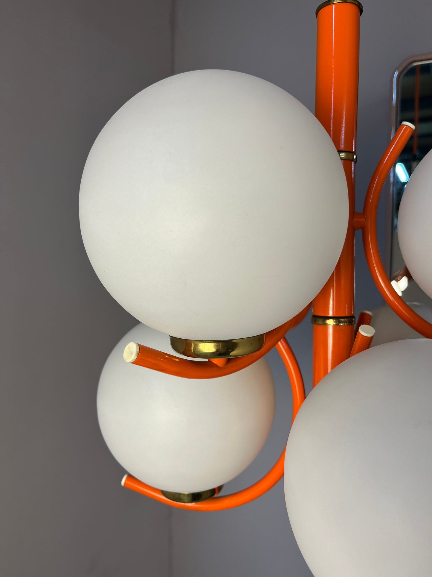 Vintage Kronleuchter von Richard Essig für Pre-Loved orange weiß