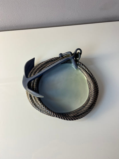 Vintage Porzellanschale Tau und Anker Modell 2377 von Bing und Grøndahl