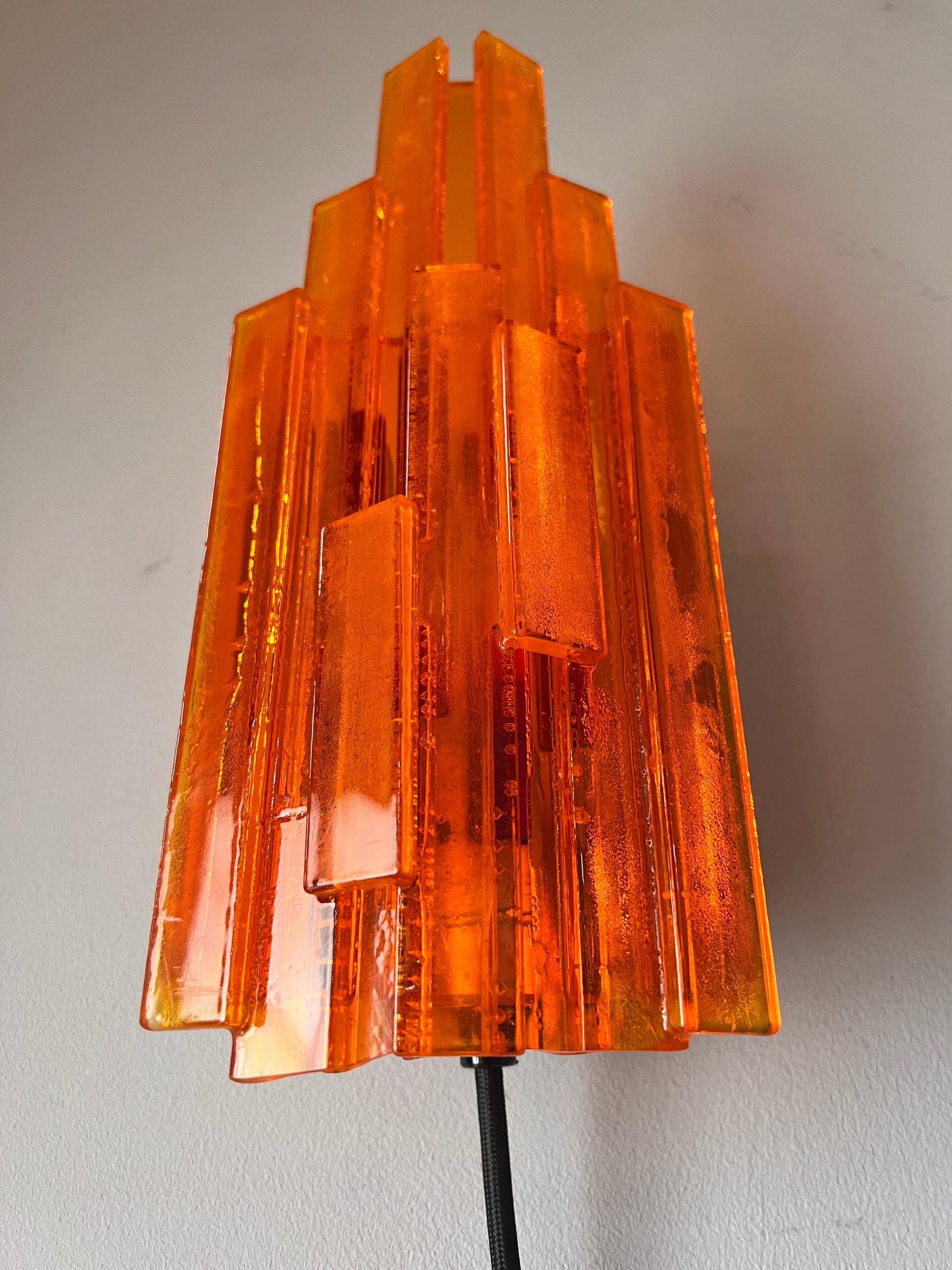 Vintage Wandlampe orange von Claus Bolby für Cebo