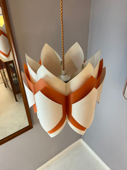 Vintage Hängelampe Ballet orange weiß von Lars Schiøler für P.J. Høyrup