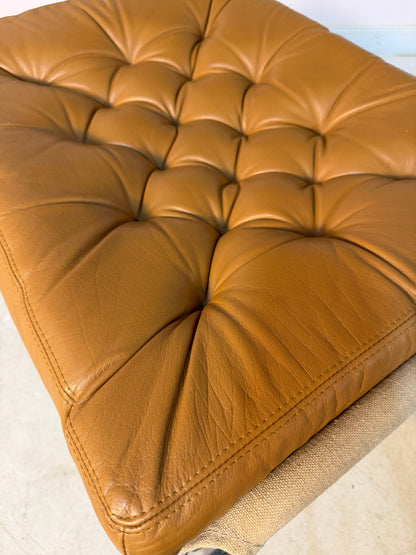 Vintage Hocker "Bore" von Noboru Nakamura für IKEA, Chrom und Leder