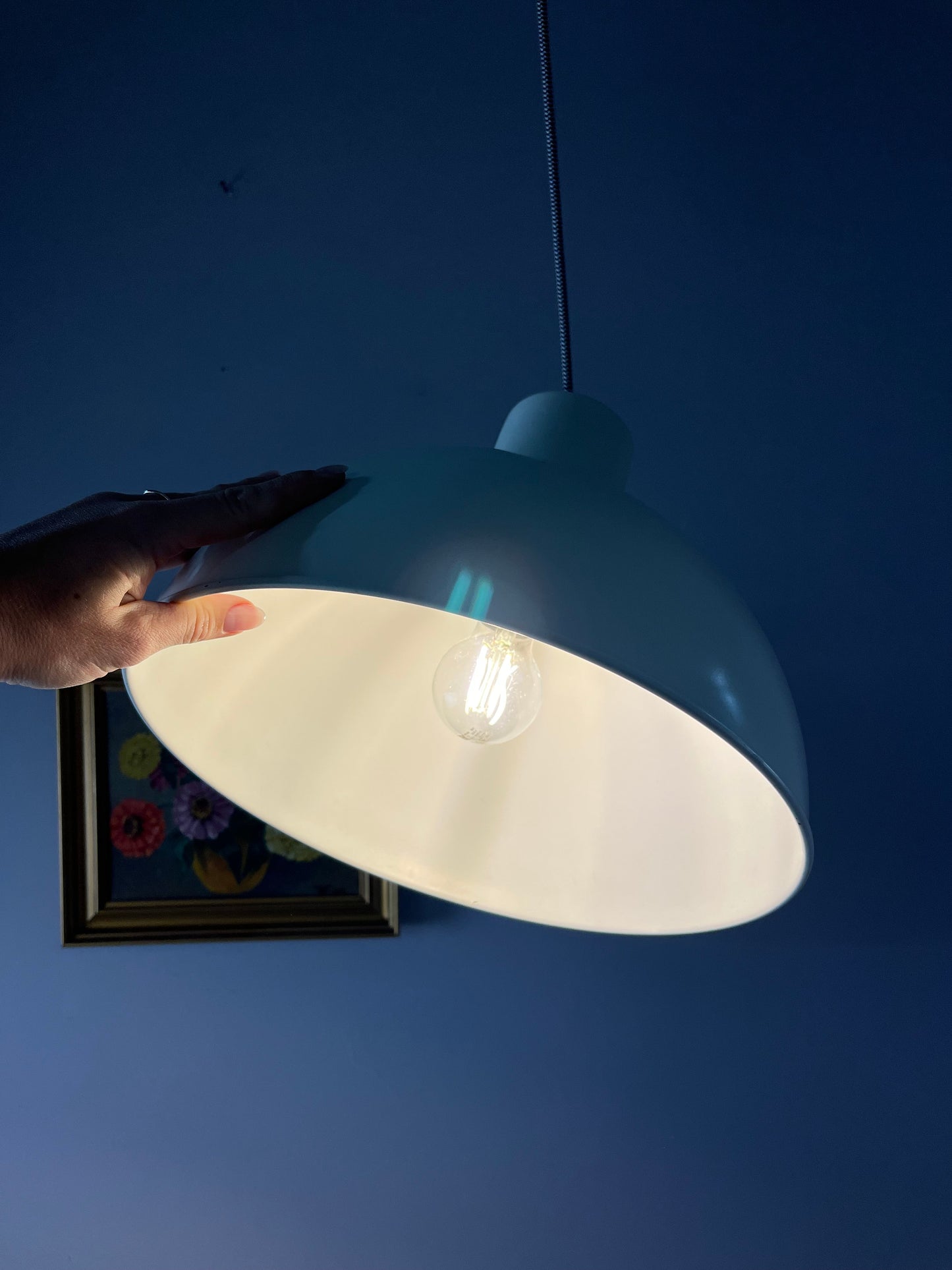 Vintage Hängelampe Bunker weiß von Jo Hammerborg für Fog und Mørup