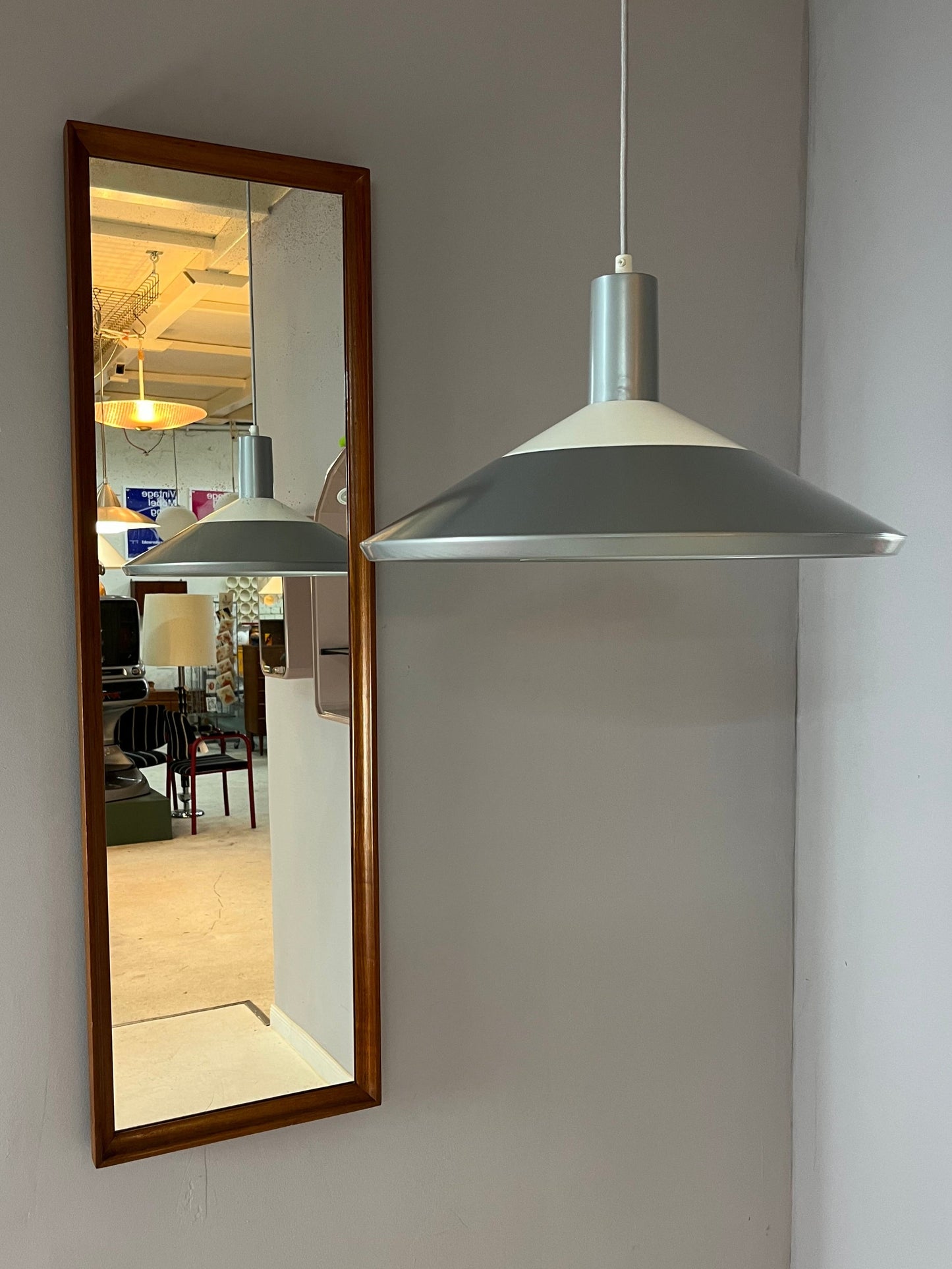 Suspension vintage modèle 118564 gris blanc par Louis Poulsen