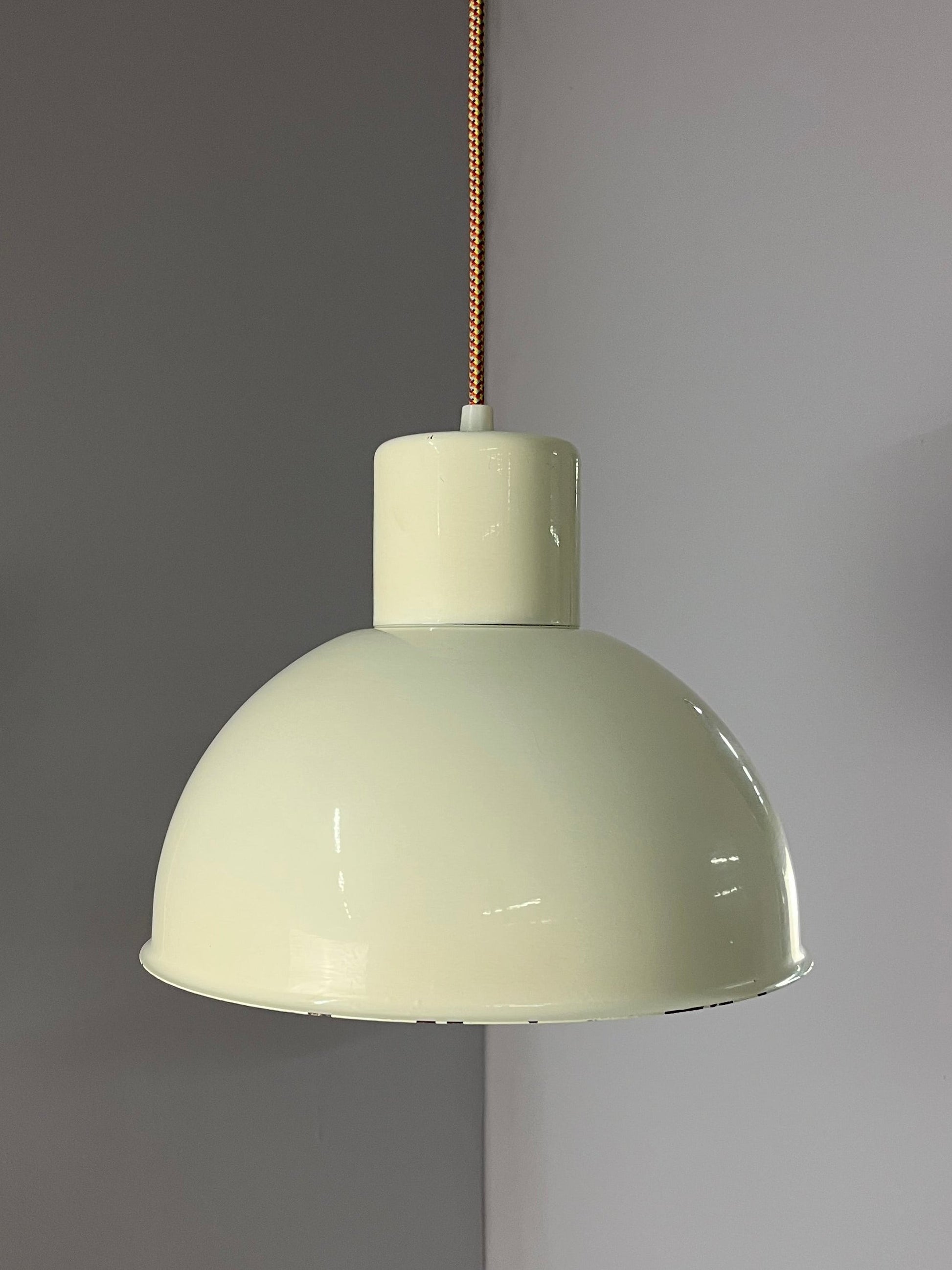 Vintage Hängelampe Bunker weiß von Jo Hammerborg für Fog und Mørup