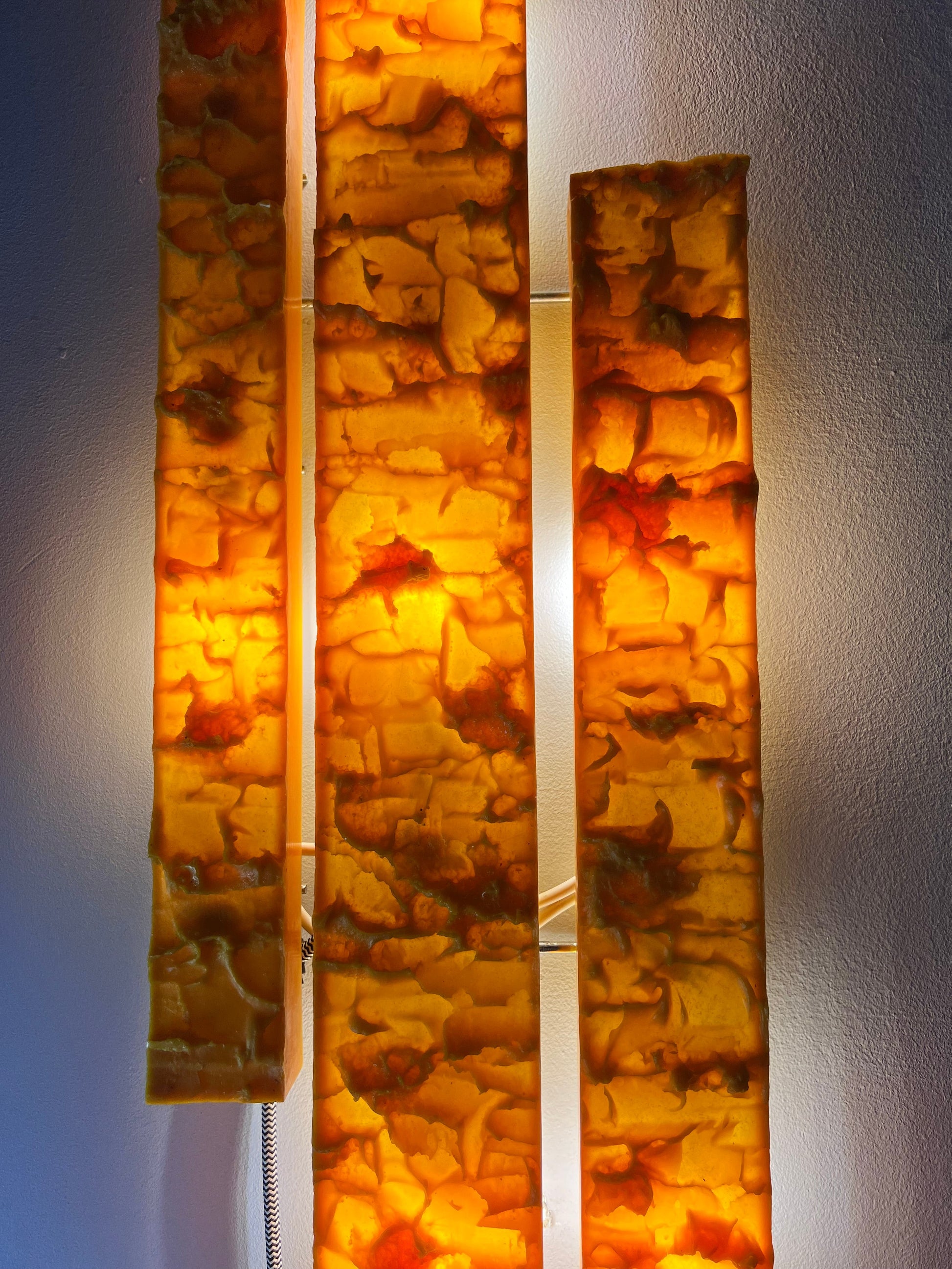 Vintage Wandleuchte gelb von Uwe Mersch