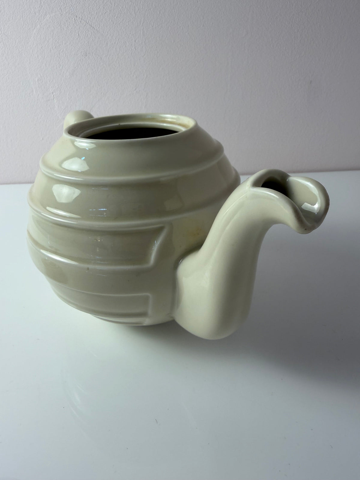 Vintage Teekanne Porzellan mit Chrom Thermohülle von Bauscher D.R.P.