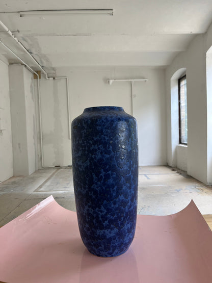 Vintage floor vase 517-45 dark blue by Scheurich West Germany