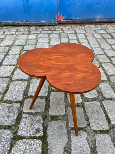 Cloverleaf teak side table from Denmark