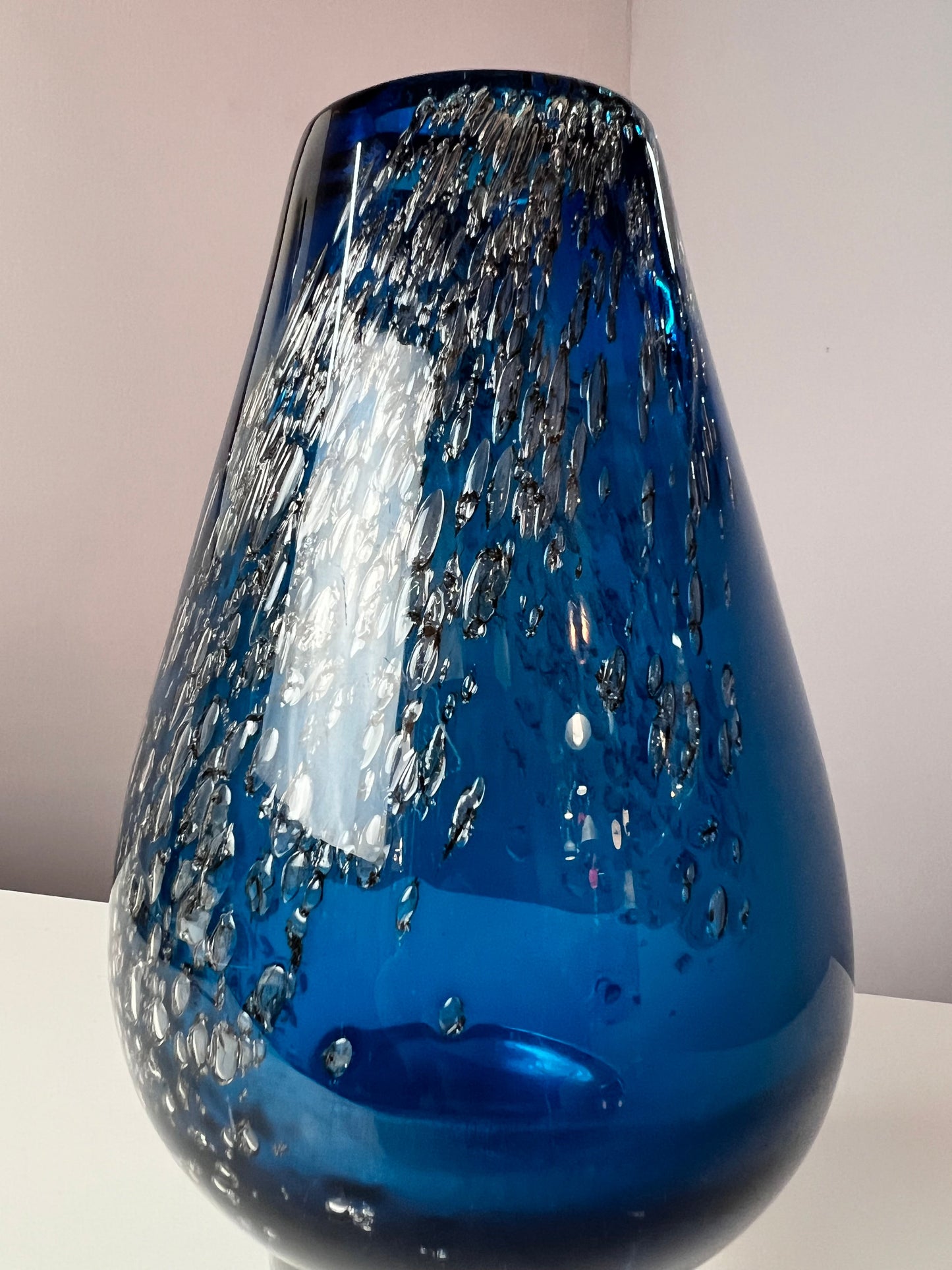 Vintage Vase blau Glas von Heinrich Löffelhardt für Schott Zwiesel