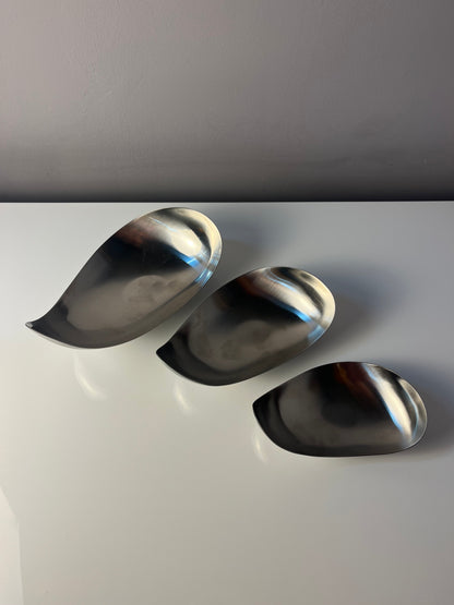 Vintage Servierschale Leaf von Helle Damkjær für Georg Jensen Set von 3