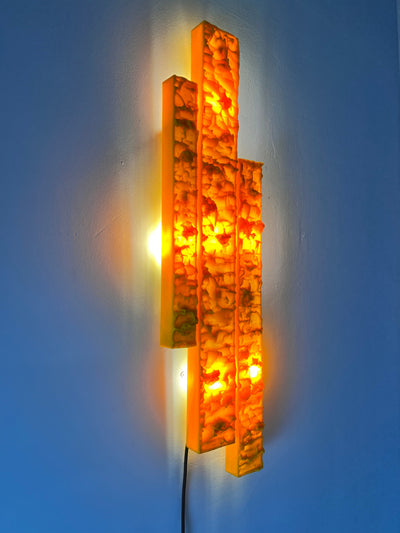 Vintage wall lamp yellow by Uwe Mersch