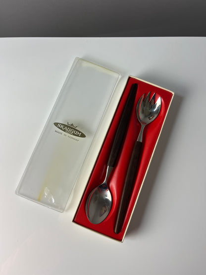 Salatbesteck Teak von Skaugum aus Norwegen