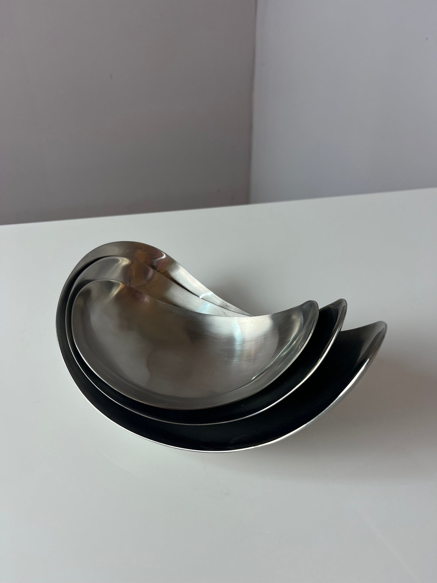 Vintage Servierschale Leaf von Helle Damkjær für Georg Jensen Set von 2