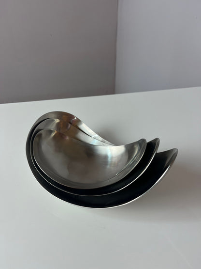 Vintage Servierschale Leaf von Helle Damkjær für Georg Jensen Set von 2