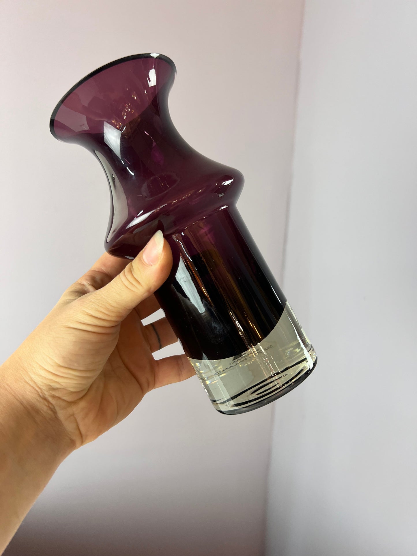 Vintage Vase lila Glas von Nanny Still für Riihimäen Lasi