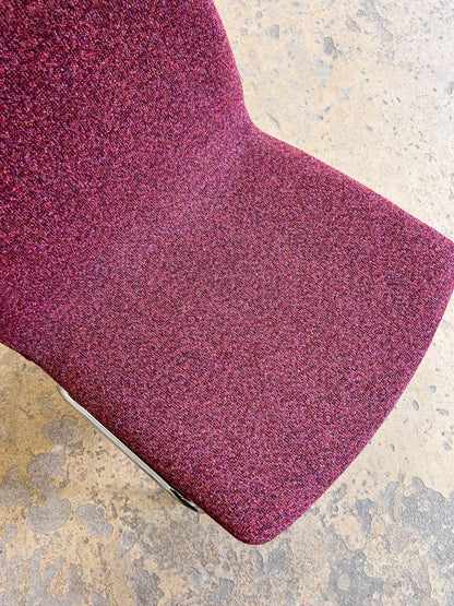 Vintage Sessel Lufthavnsstol von Anden Arkitekt für Duba Møbelindustri brombeer-pink Chrom