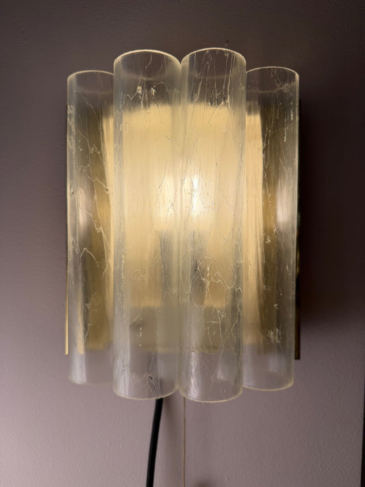 Wandlampe Eisglas Messing von Doria
