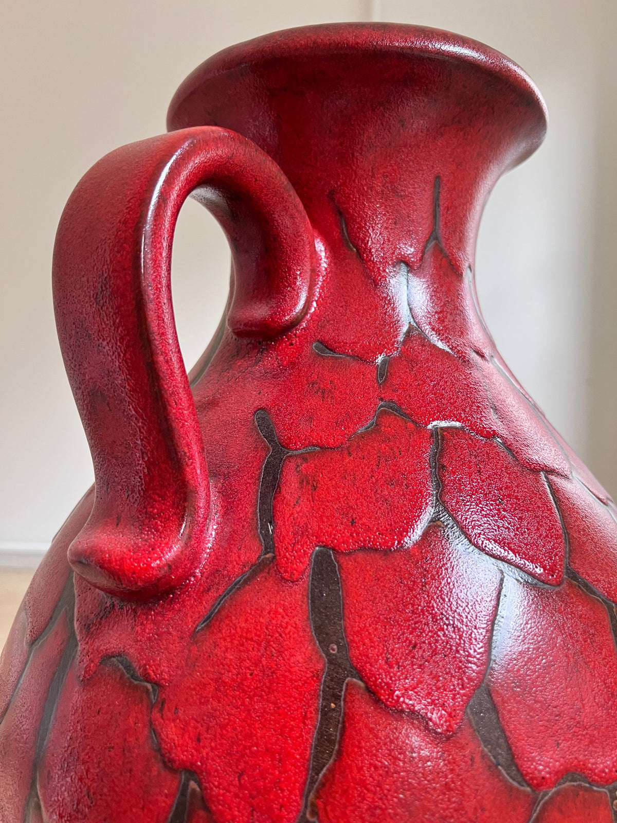 Vintage floor vase dragon scales by Scheurich West Germany