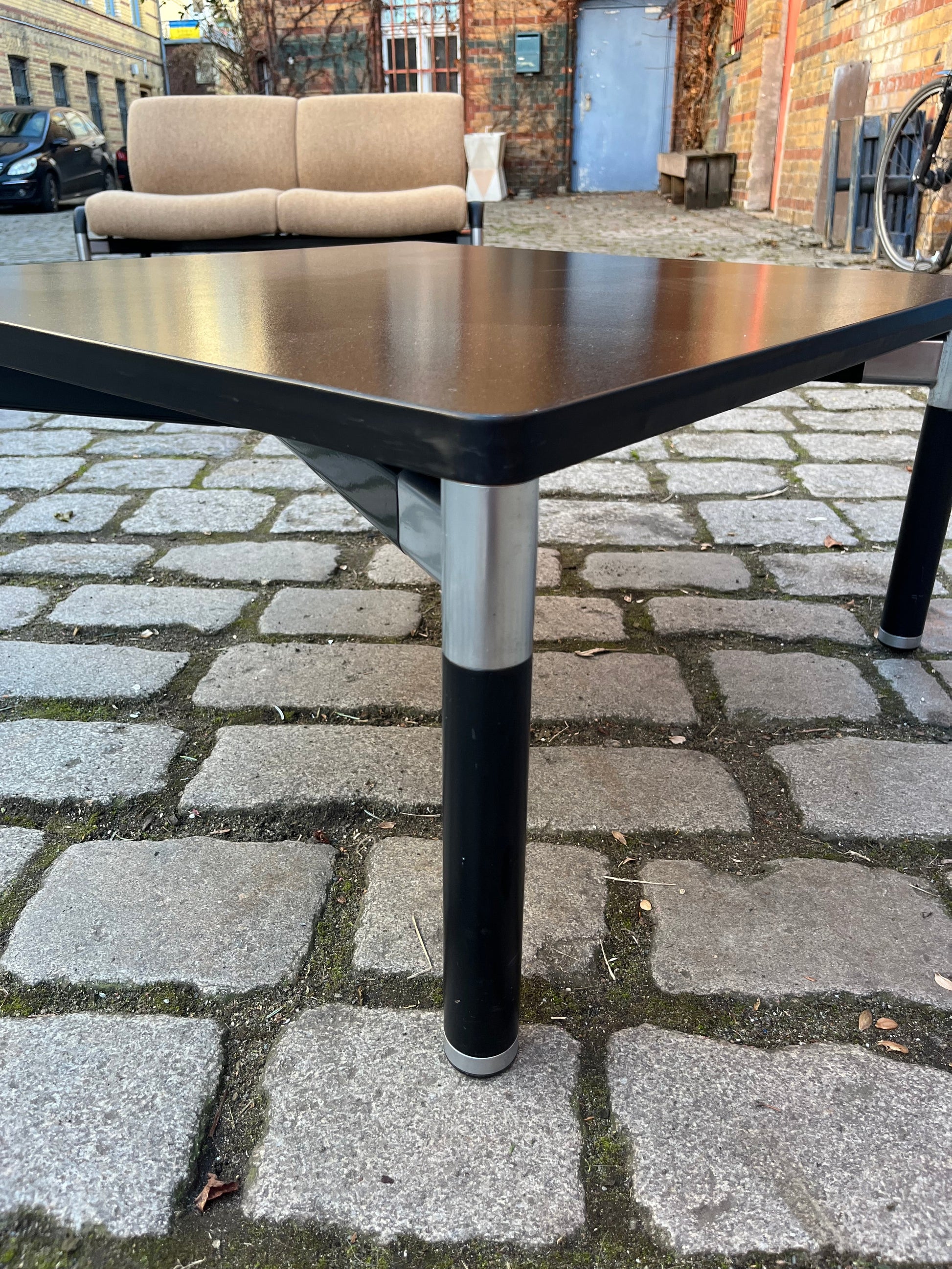 Vintage Couchtisch 712/T von Hans Peter Piehl für Wilkhahn, schwarz, quadratisch