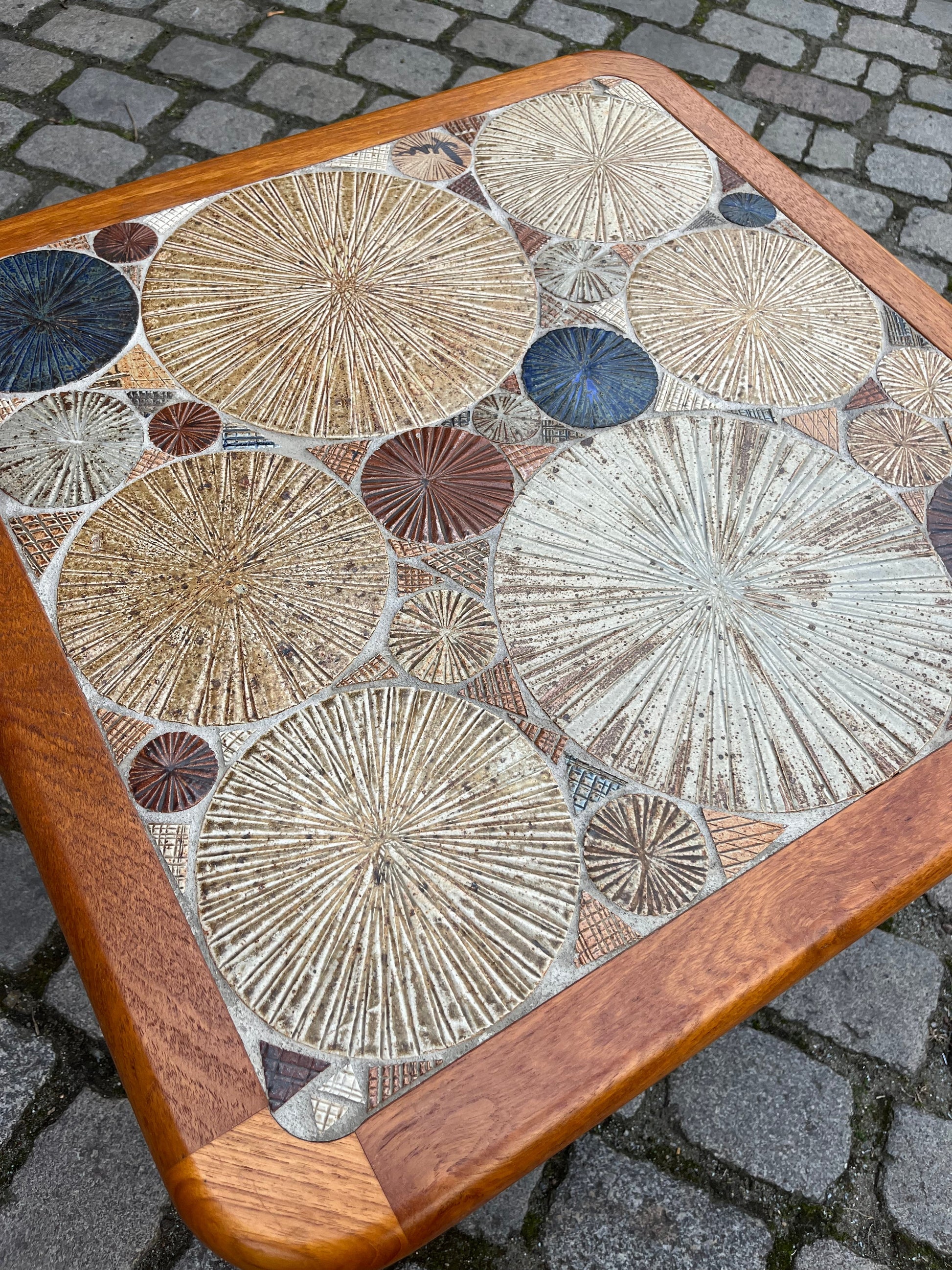 Vintage Couchtisch Teak Fliese von Tue Poulsen für Haslev