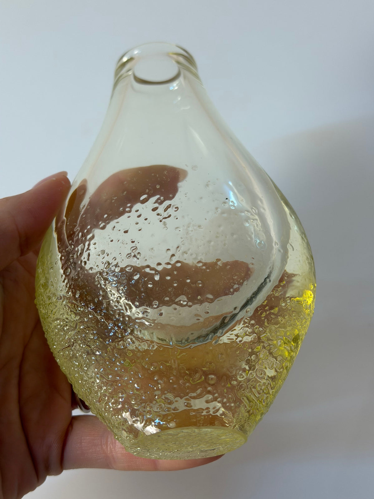 Vintage Vase gelb von Miloslav Klinger für Železný Brod Sklo
