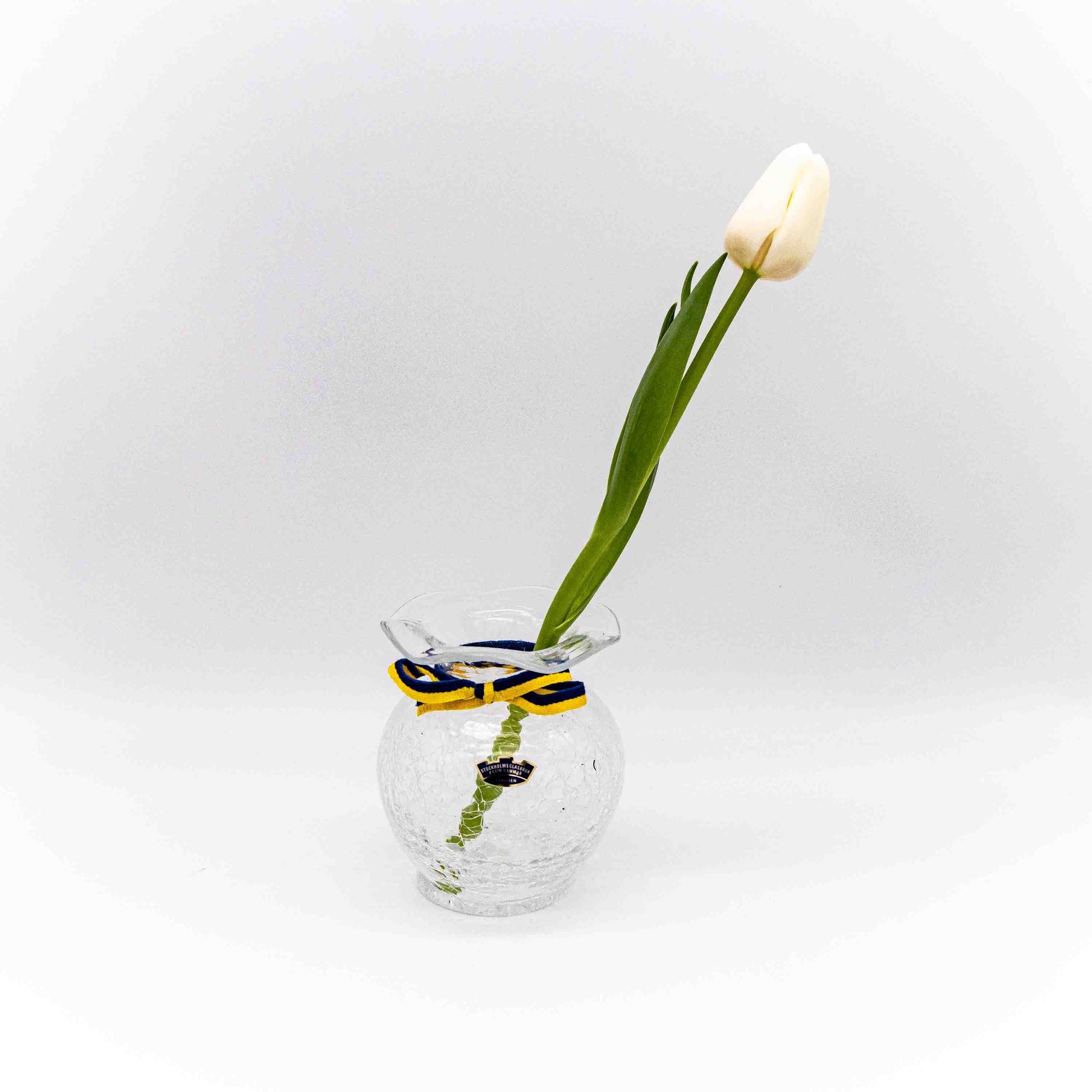 Vintage Vase "Craquelé" von Karin Hammar für Stockholms Glassbruk